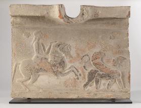 Revetment Plaque Depicting Equestrian Figure and Griffin