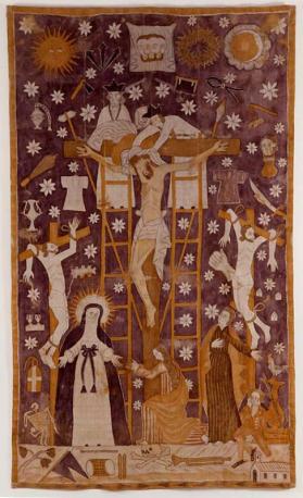 Lenten Altar Curtain Depicting the Deposition of Christ
