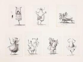Mademoiselle Magazine Sketches for "In the Bag"
