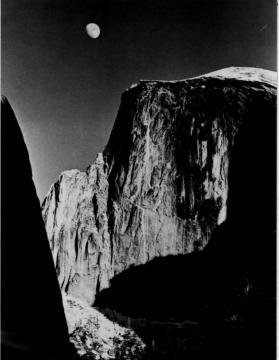 Moon and Half Dome, Yosemite National Park, California