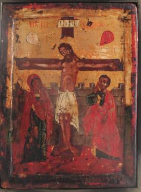 Crucifixion of Christ [recto]; Birth of John the Baptist [verso]