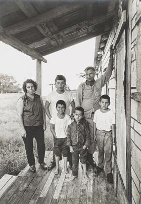 "La Colonia," Mexican American Farm Worker Family on the Front Porch of their Home, Southeast Texas
