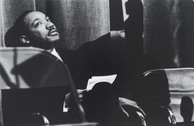 Martin Luther King, Jr. in a Moment of Relaxation before his Speech at the Municipal Auditorium, Savannah, Georgia