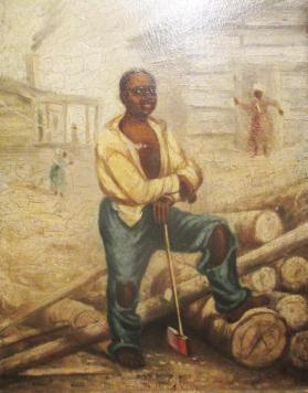 Lumberjack with Axe and Logs