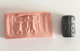 Cylinder Seal with Two Abstract Figures